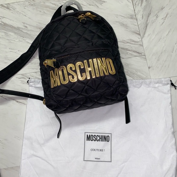 Moschino Black Diamond Quilted logo backpack New!💕 - Picture 13 of 14
